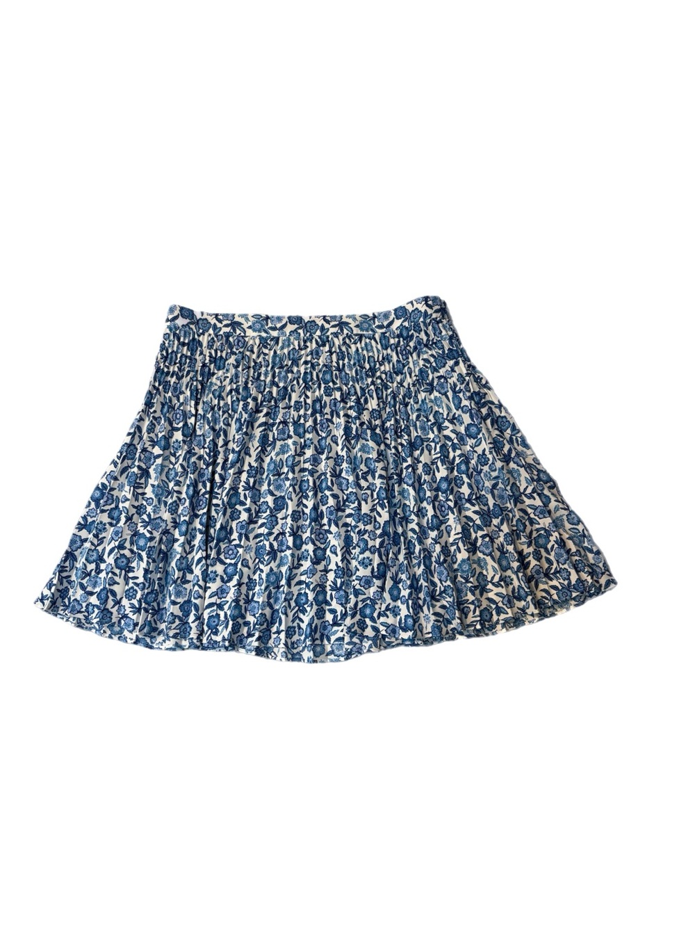 Boden Blue and White Floral Smocked Mini Skirt Flippy Silhouette